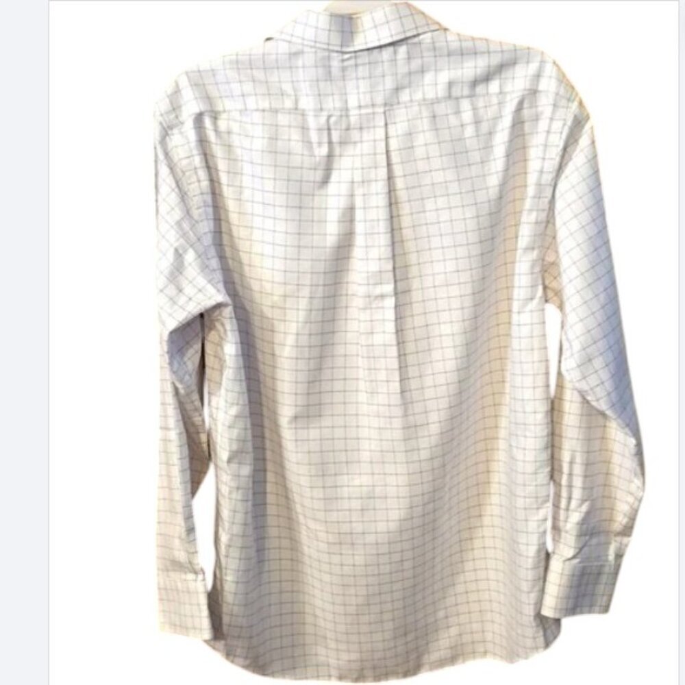Cremieux Slim Fit Non-Iron Spread Collar Windowpane Dress Shirt size 16.5 (35) - Picture 11 of 13